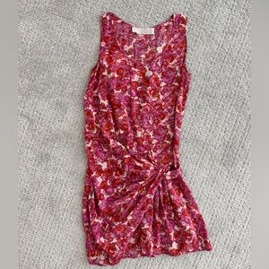Thakoon Addition Synched Waist Pink Floral Mini Dress Size 0